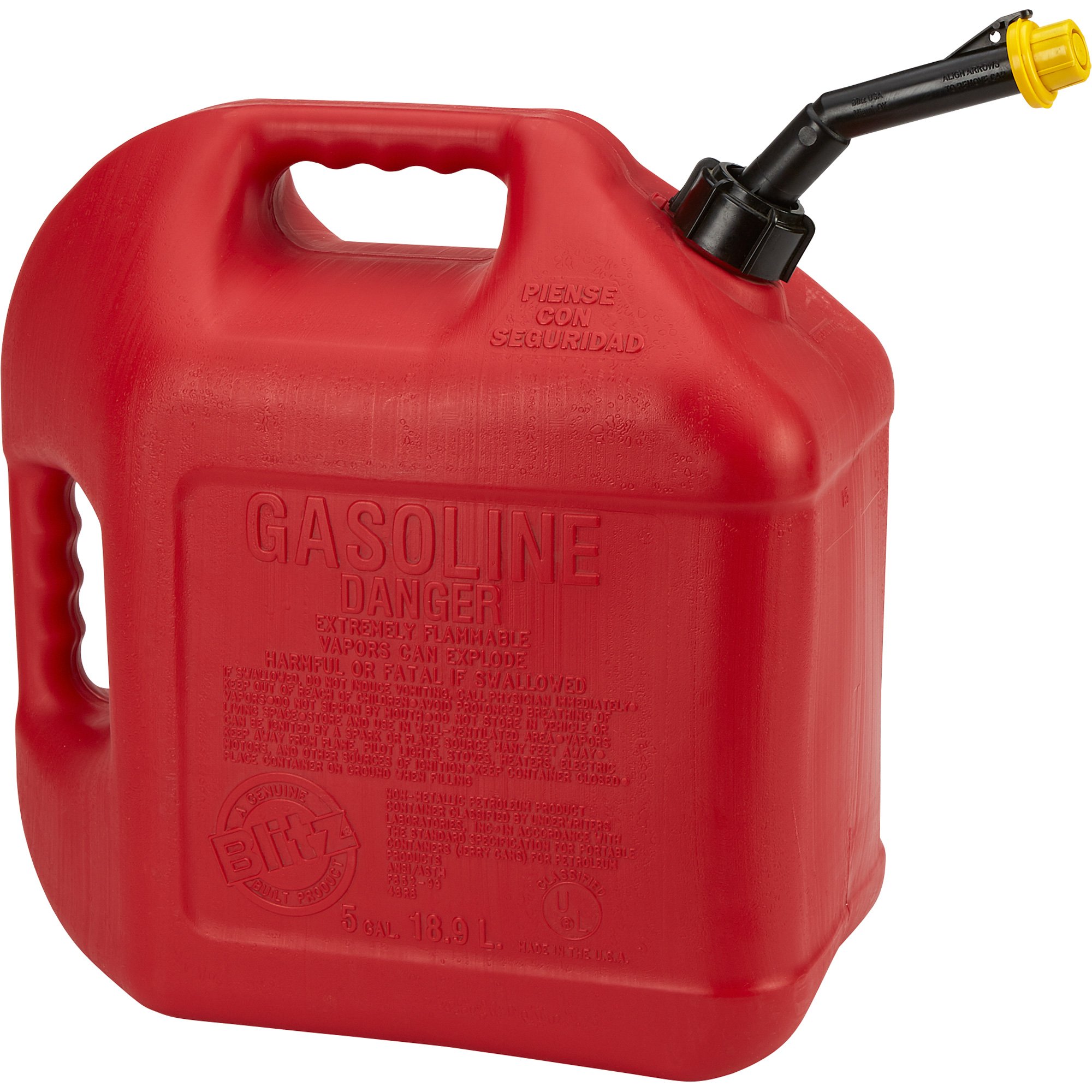 Blitz 5-Gallon Plastic Gas Can — Model# 5CXG